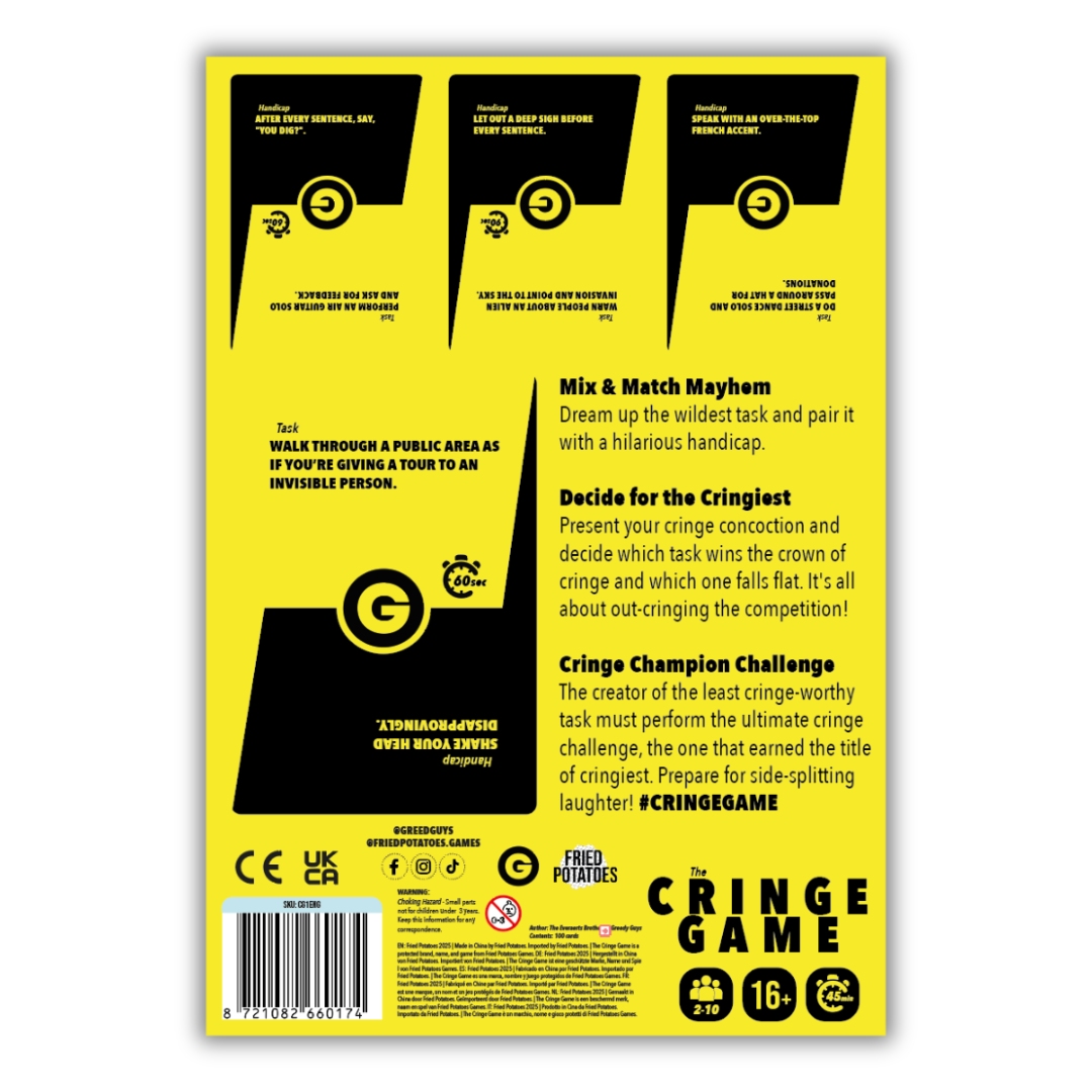 THE CRINGE GAME - A Game of Awkward Tasks (limited copies)